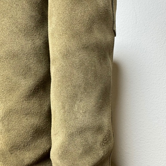 Frye Campus 12R Slouch Suede Boots Olive Mid Calf Block Heel Women's 8 Boho - Picture 7 of 10